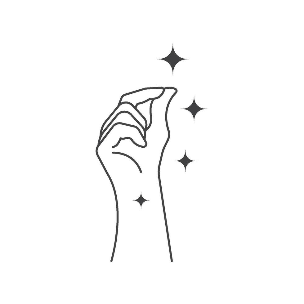 hand magic star icon vector