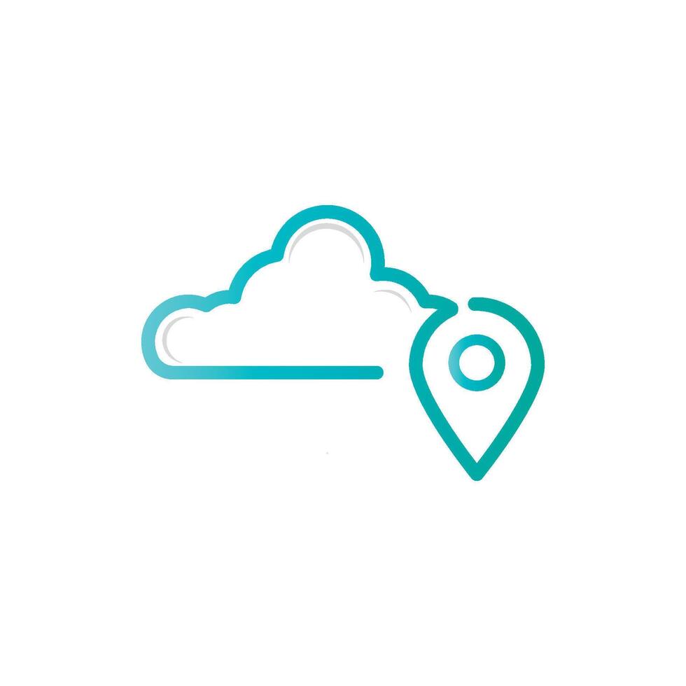 Cloud with a location pin vector