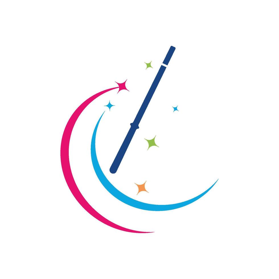 Wand Magic stick and star vector