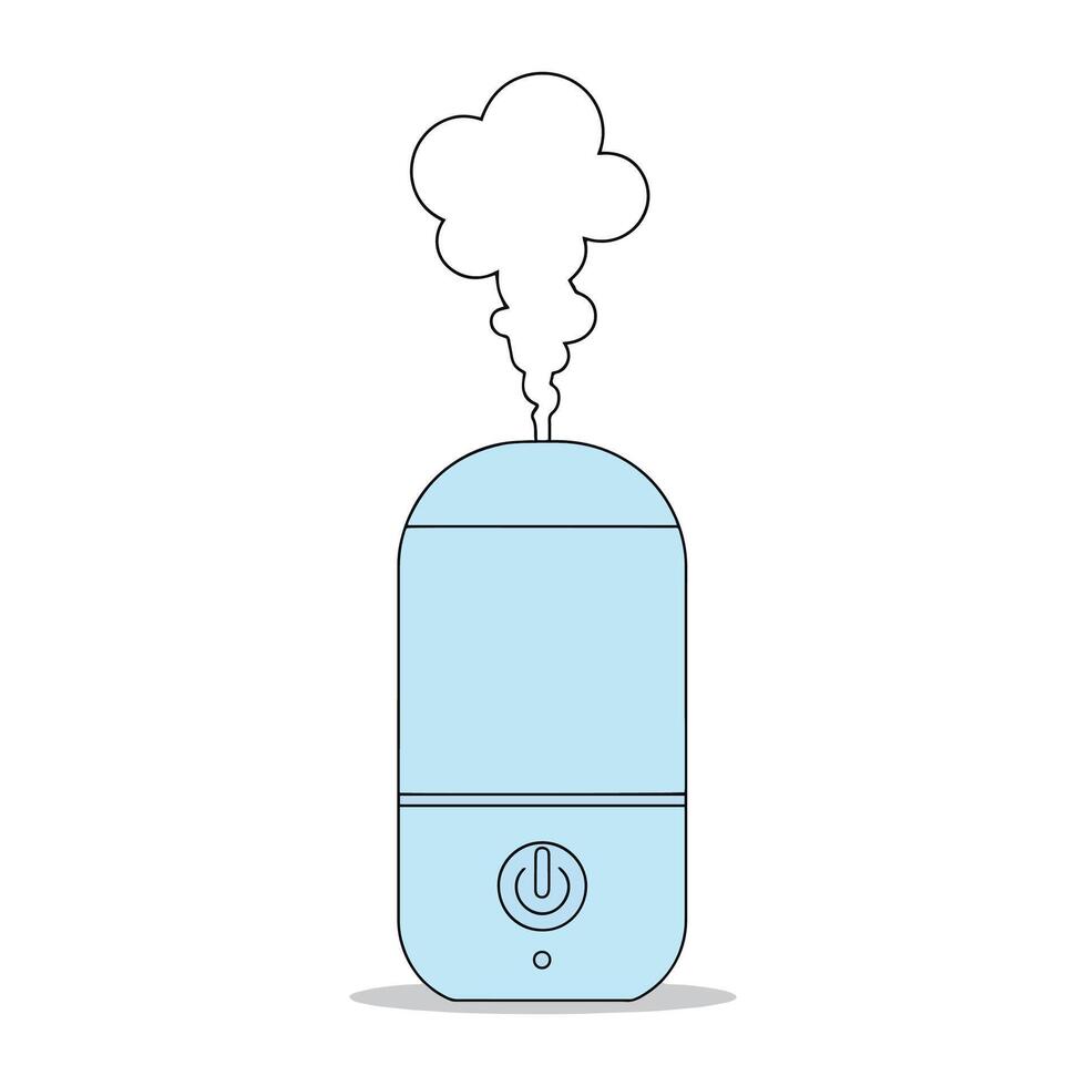 Air humidifier icon, a home air cleaning and humidifying device for purification, ionization, and moisture control. vector