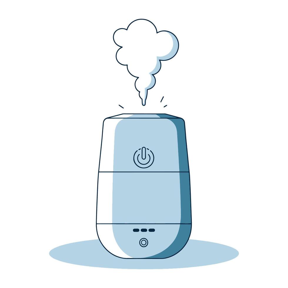 Air humidifier icon . Illustration of a home air cleaning and humidifying device for purification, ionization, and moisture control, isolated on white background. vector