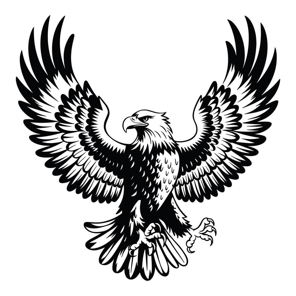 Eagle symbol illustration featuring a bold and dynamic design. Icon design isolated on a white background. illustration vector