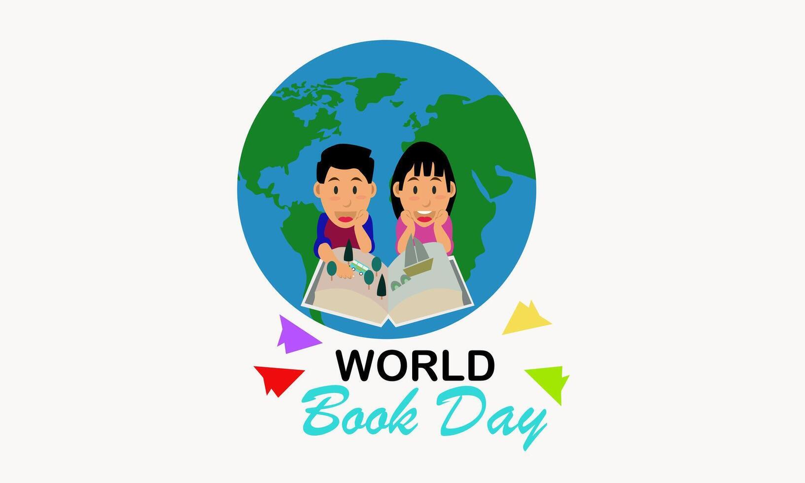 World Book Day Illustration Background vector