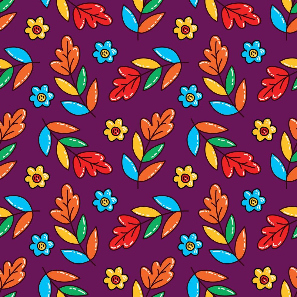 floral pattern with flowers and leaves. Cute floral background. Summer seamless pattern. vector