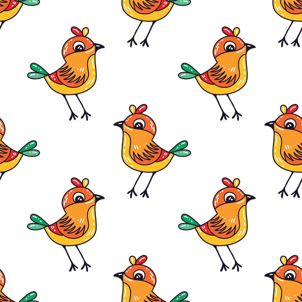 illustration of a seamless pattern with small birds. Design for baby fabric. vector