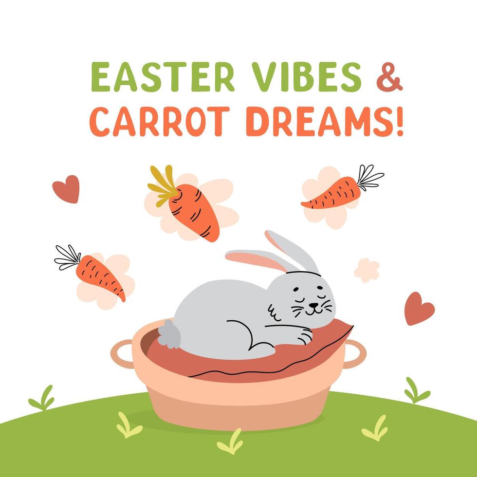 Easter vibes and carrot dreams vector