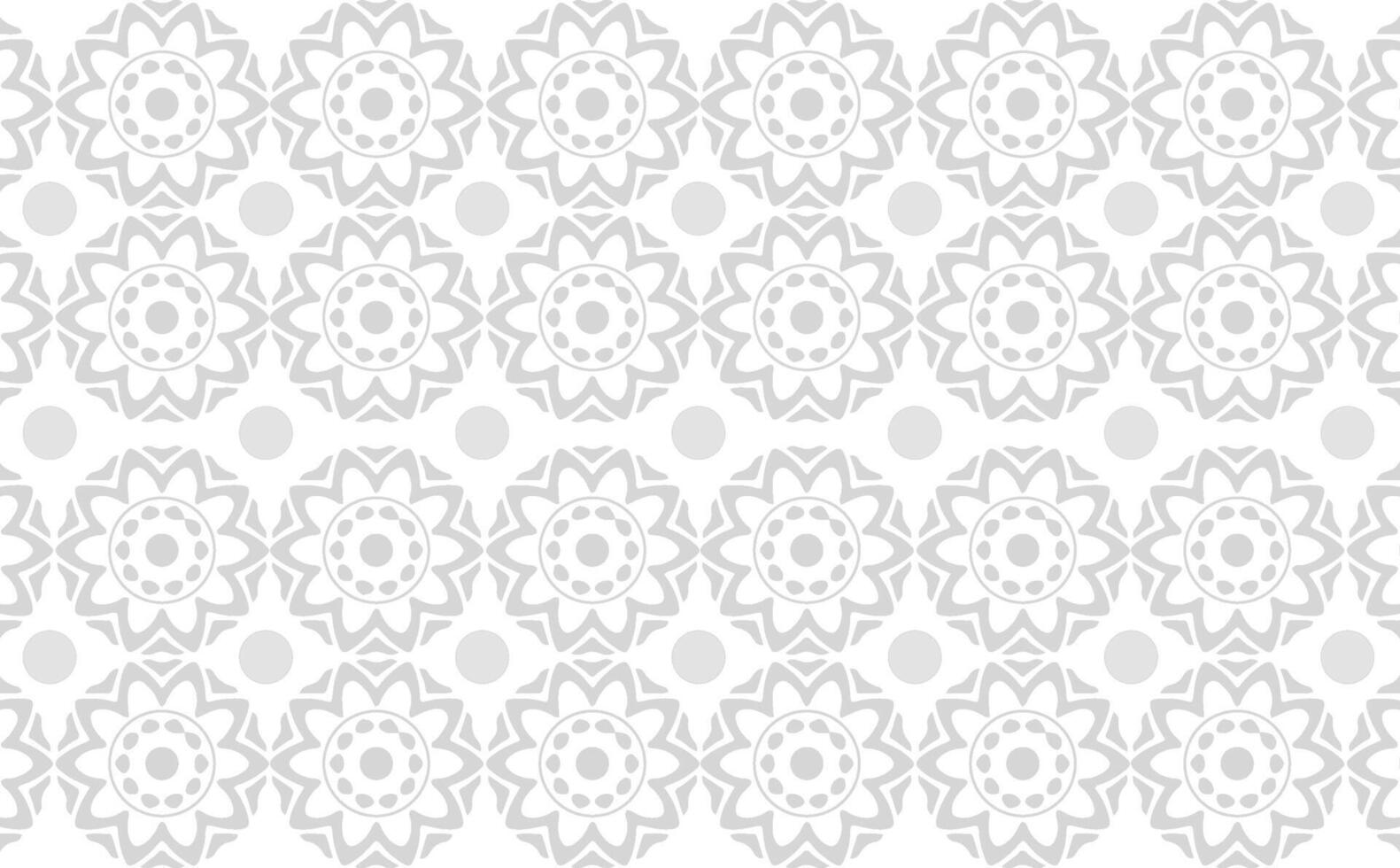 A white and gray pattern with flowers vector