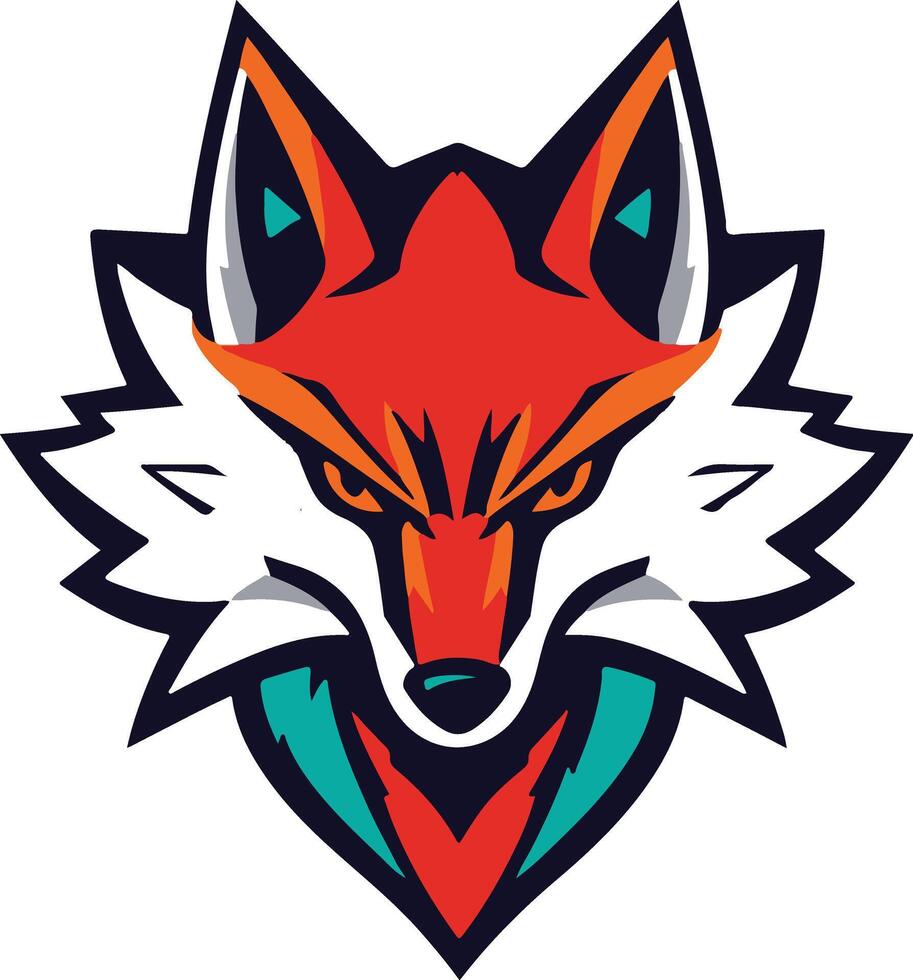 The fox head logo for a sports team vector