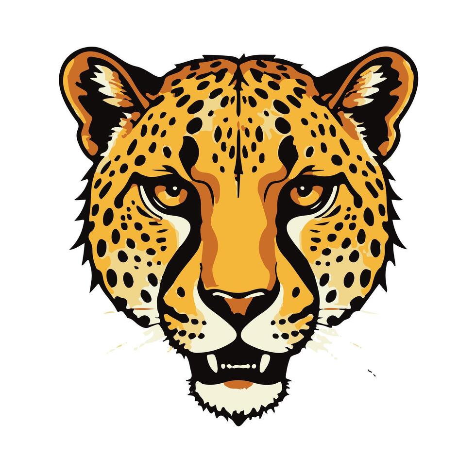 The head of a leopard is shown on a white background vector