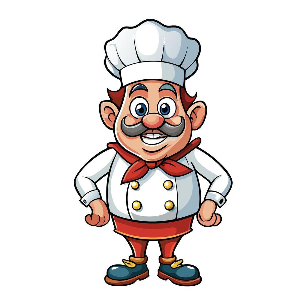 Cartoon chef character white background vector