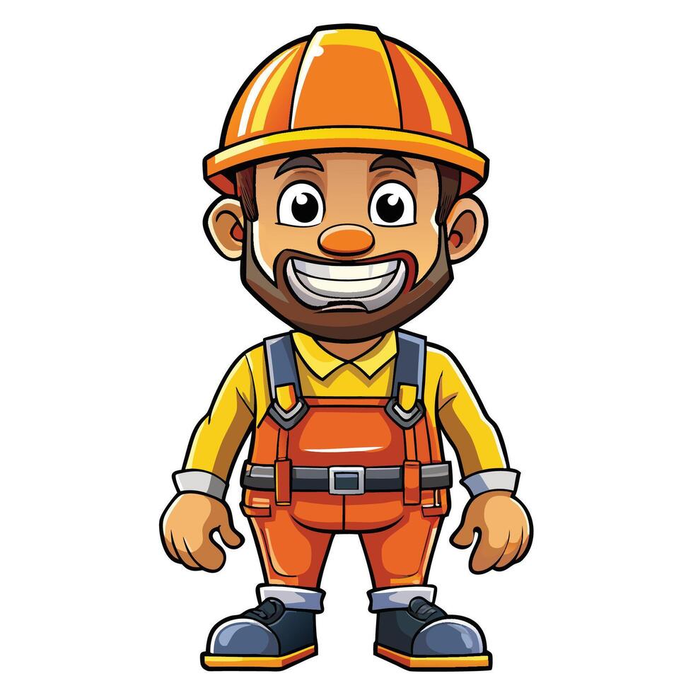 Construction Worker white background vector