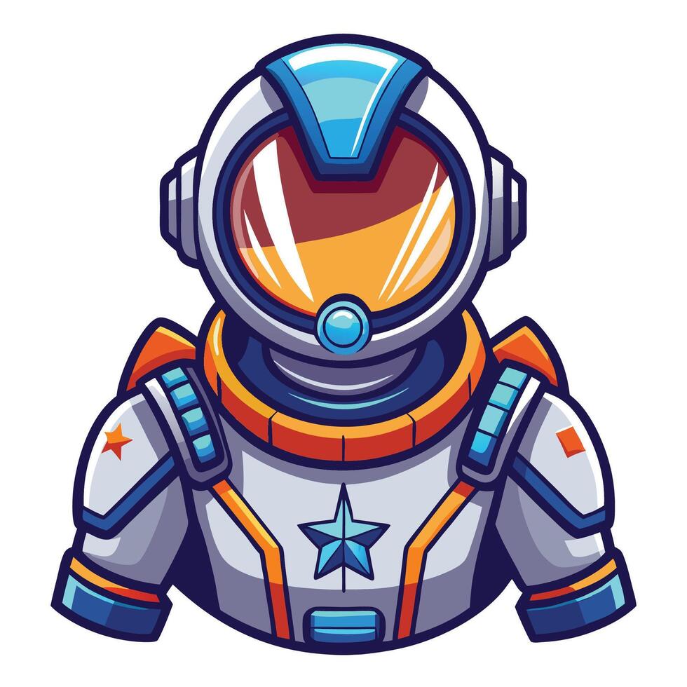 Cartoon astronaut in futuristic suit vector