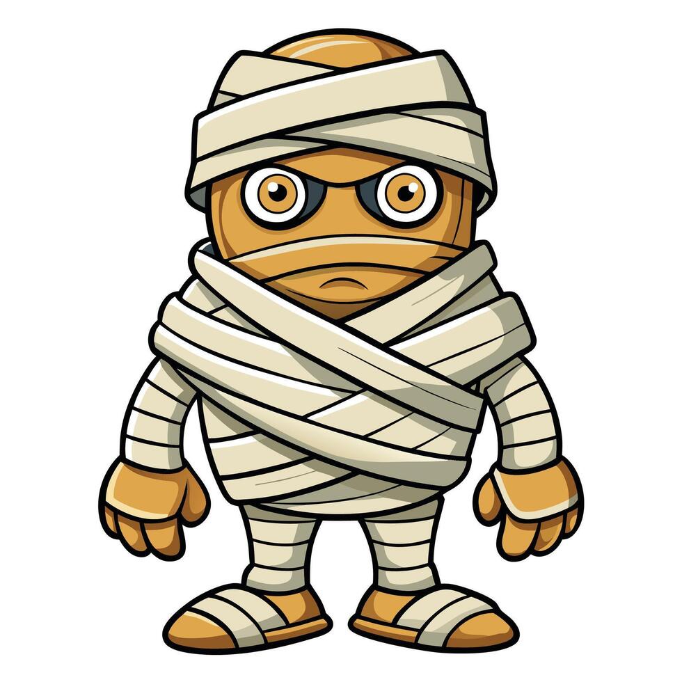 Annoyed mummy cartoon character vector