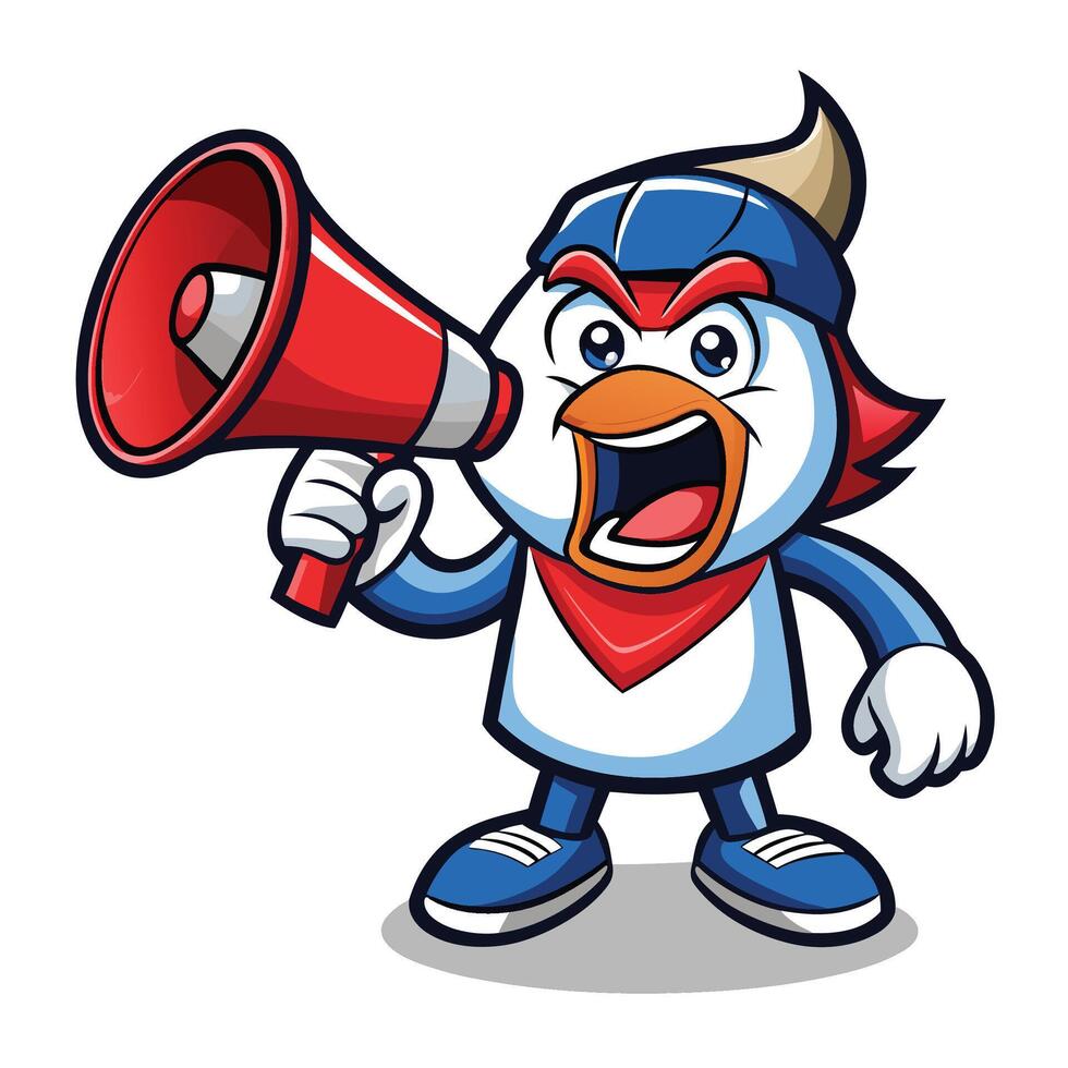 Cartoon character with megaphone vector