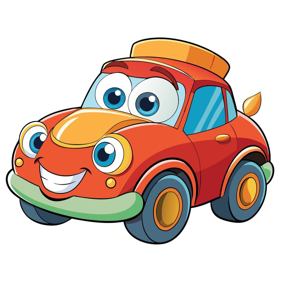 Cartoon Car with a Smile white background vector