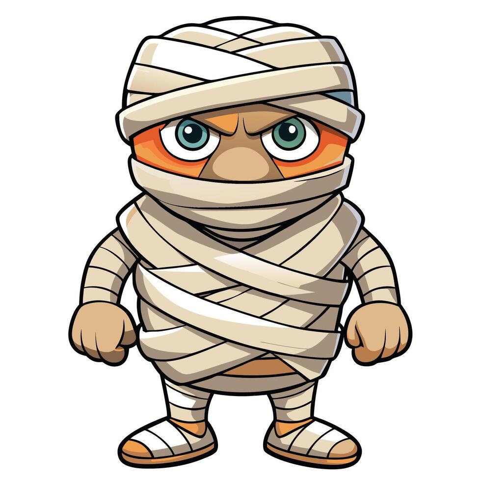 Angry cartoon mummy vector