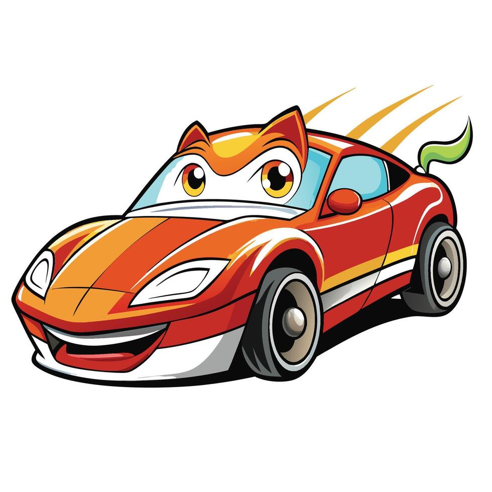 Cartoon Racing Car with Animal Features vector