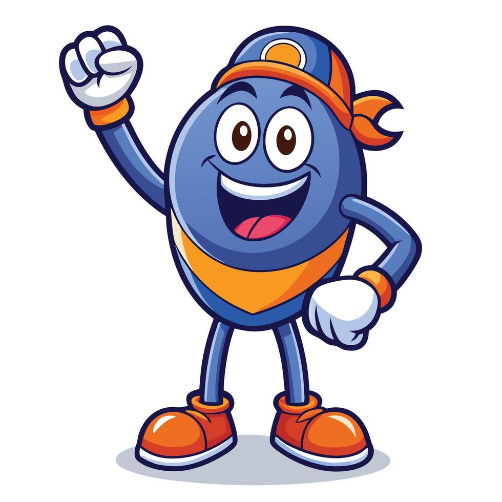 Cheerful, round character with a cap and orange accents vector