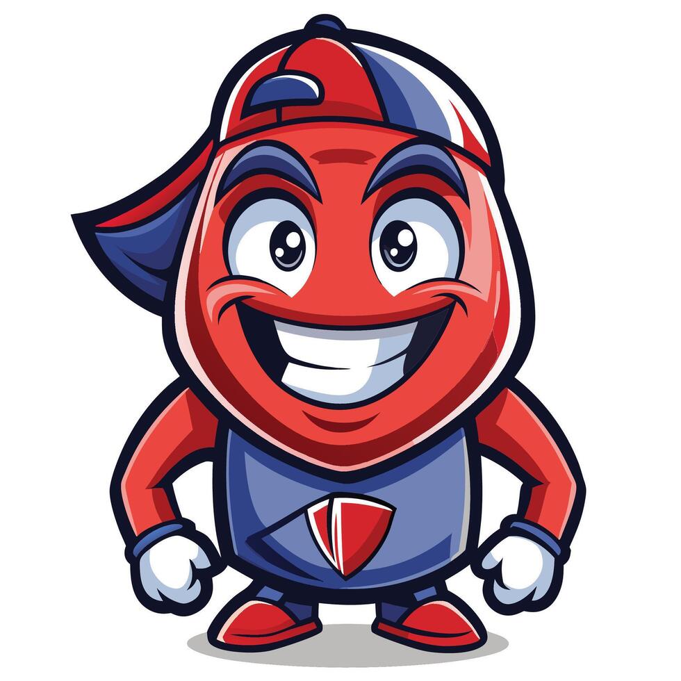 Cheerful cartoon character in a red cap vector