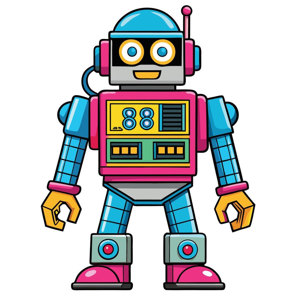 Colorful Cartoon Robot vector