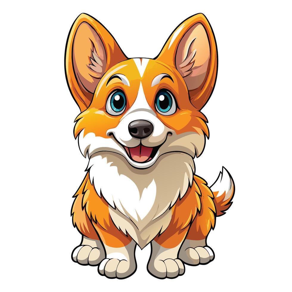 Cute cartoon Pembroke Welsh Corgi vector