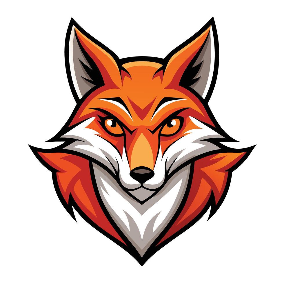 the fox head is shown on a white background vector