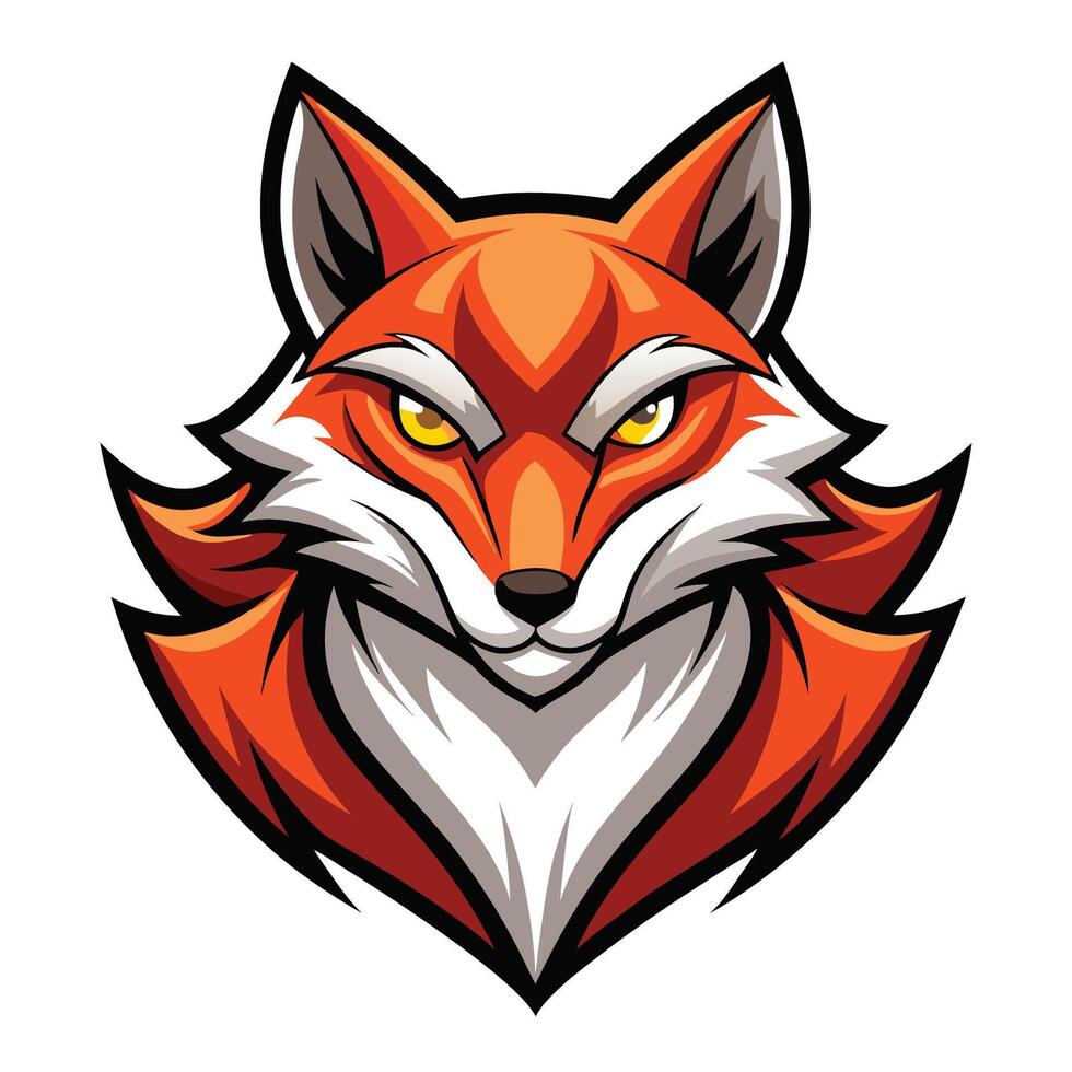 Fierce fox head illustration vector