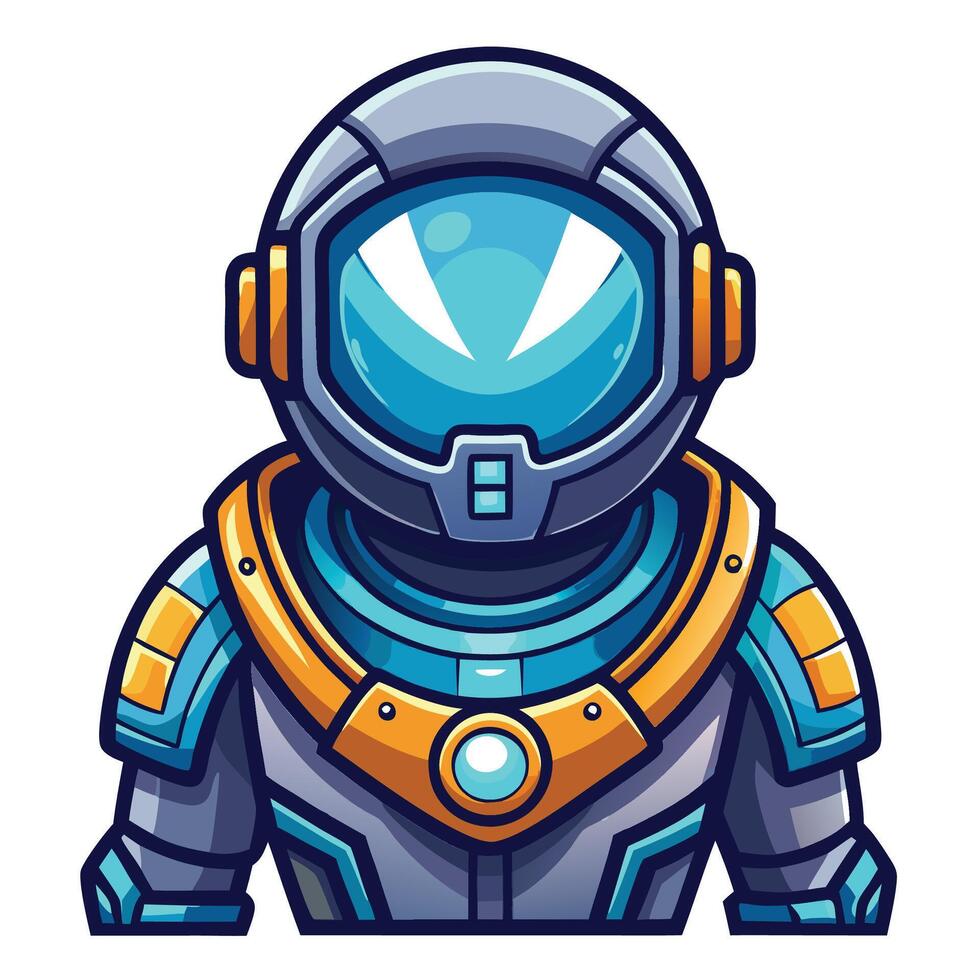 Futuristic astronaut character in detailed armor vector