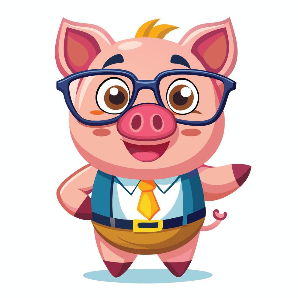 Cute pig in business attire vector