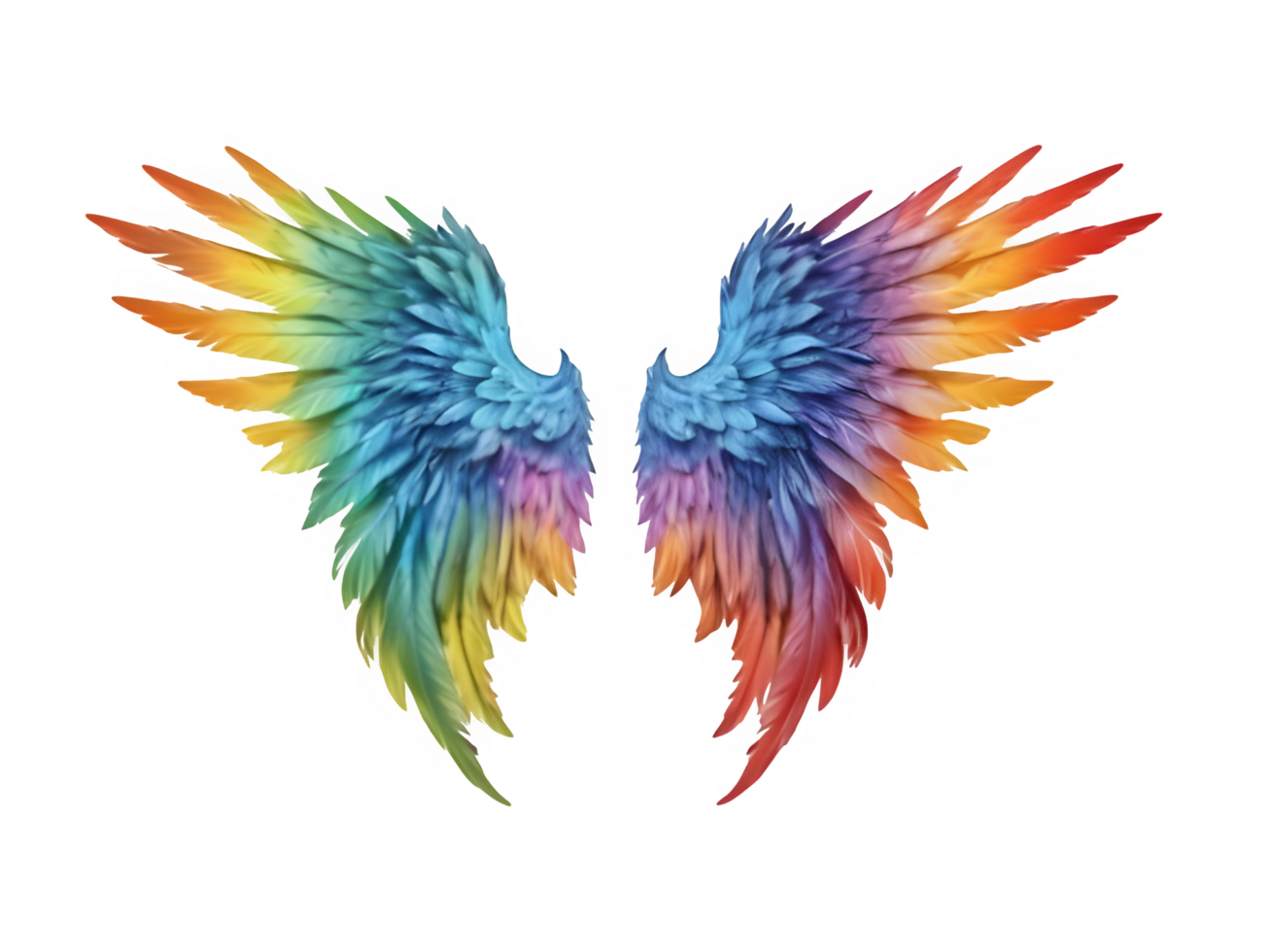 Soft Gradient Long Wings with Transparent Background png