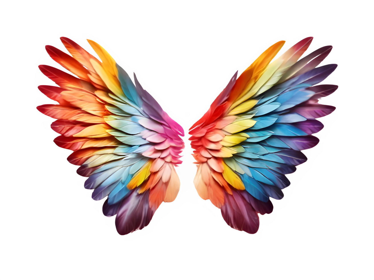 Gradient Long Wings with Transparent Background for Design png