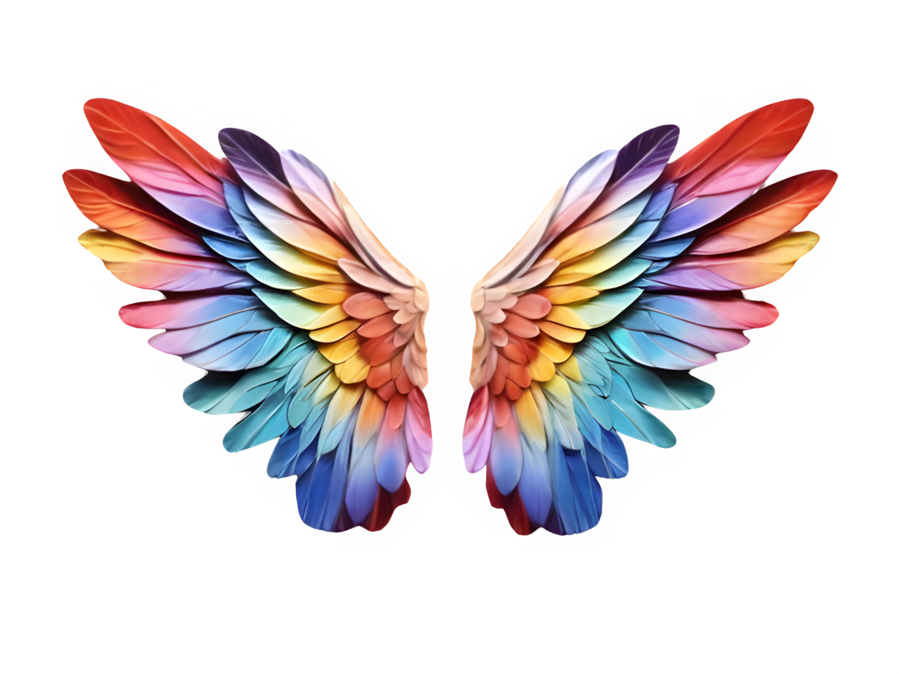 Stylish Colorful Wings No Background for Easy Editing png