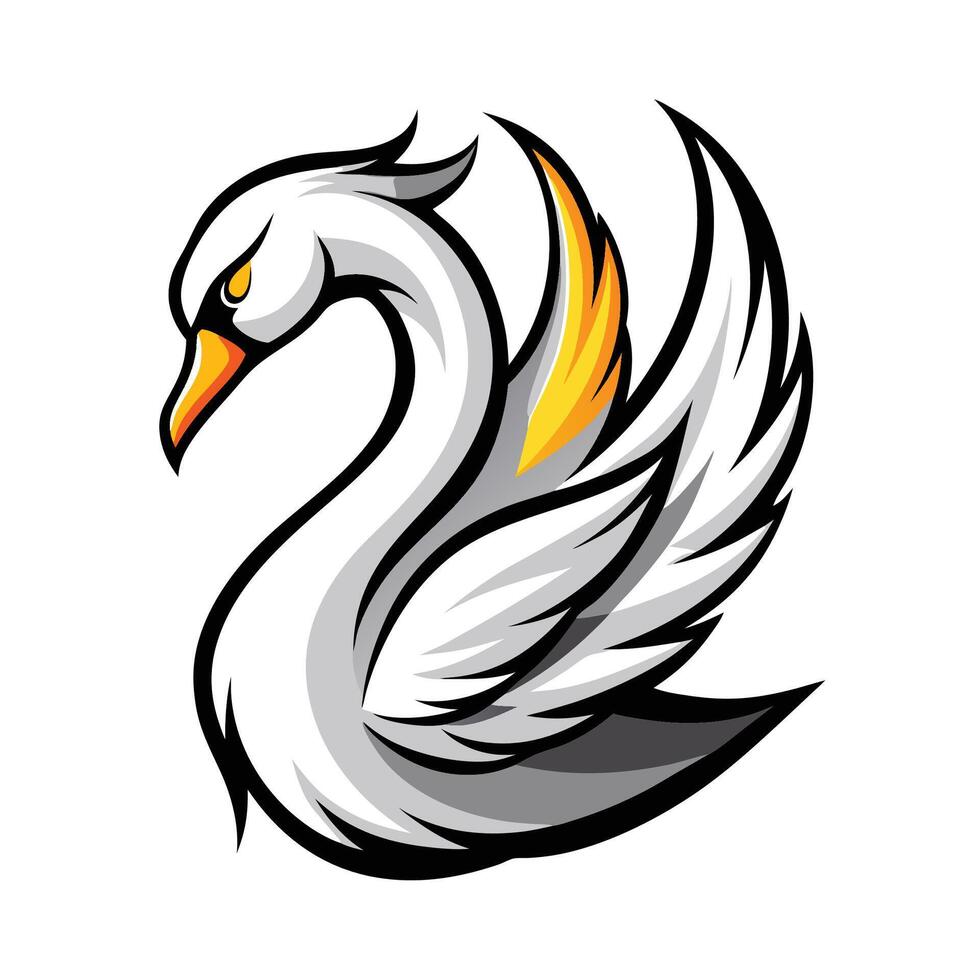 Majestic Swan Logo Design vector