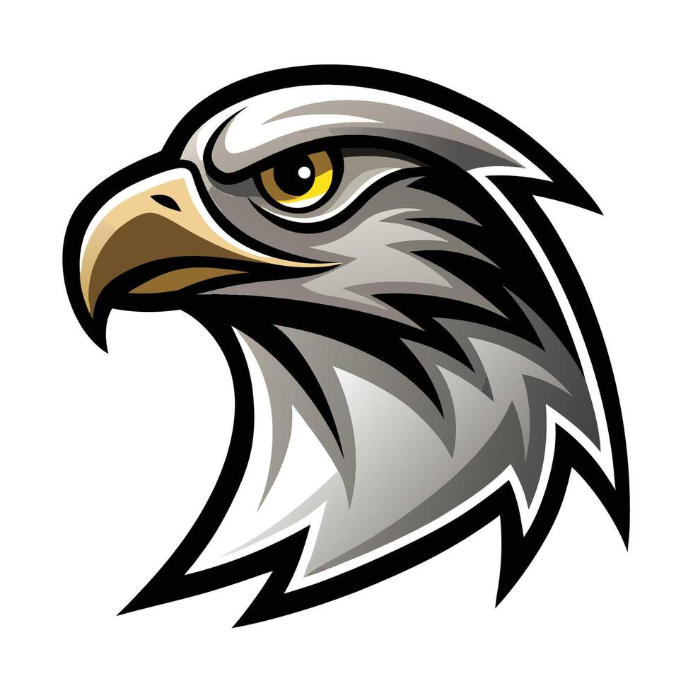 an eagle head with black and white background vector