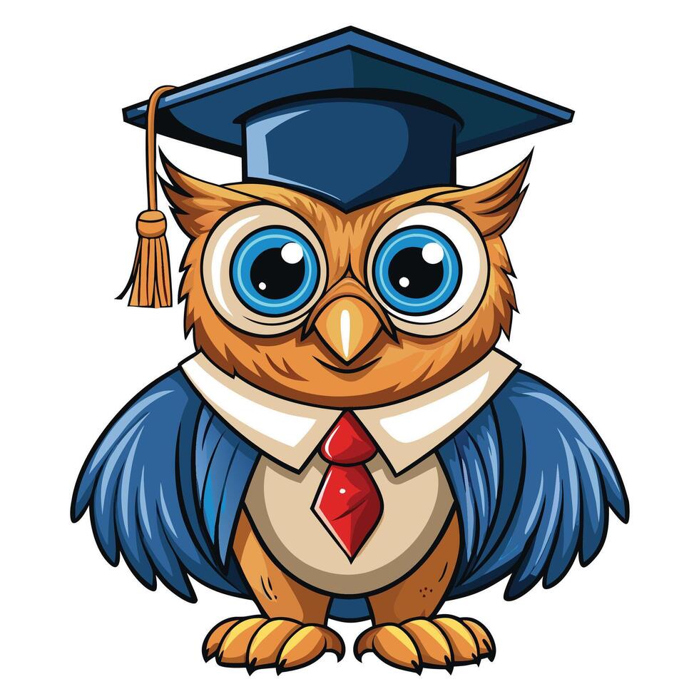 Graduation Owl white background vector