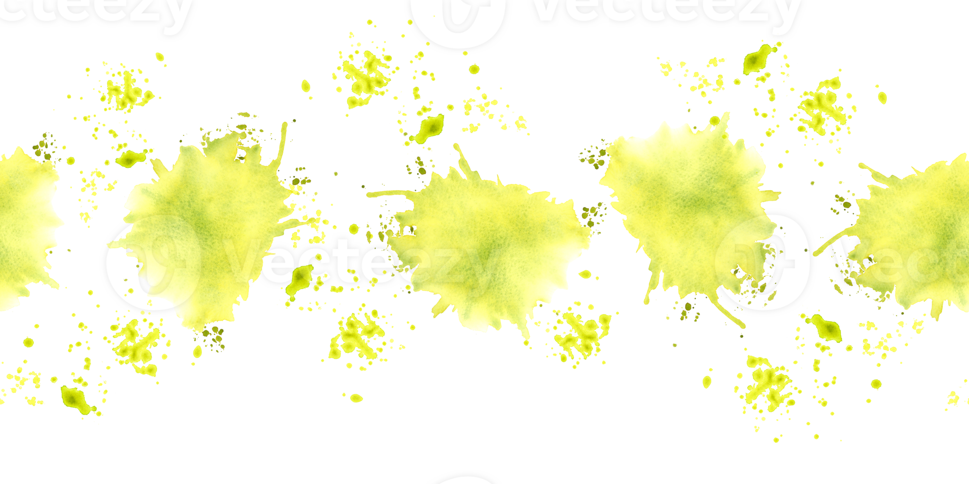 Watercolor green yellow stains. Abstract header Seamless border ink spills illustration for use in designs for creative projects, paints, oil, cosmetics product labels, banners, or invitations png