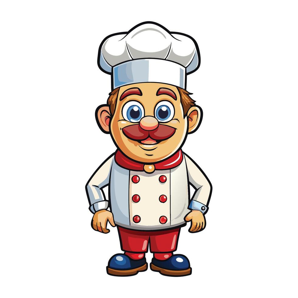 Cartoon chef illustration white background vector