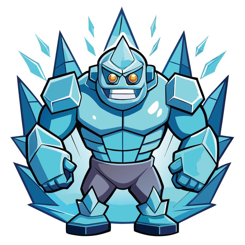 Ice monster, powerful and cold vector