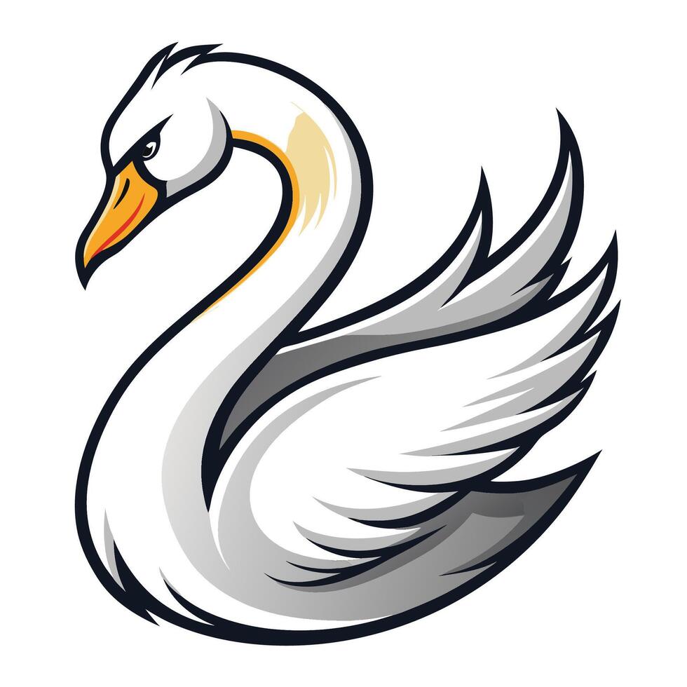 Majestic swan graphic design vector
