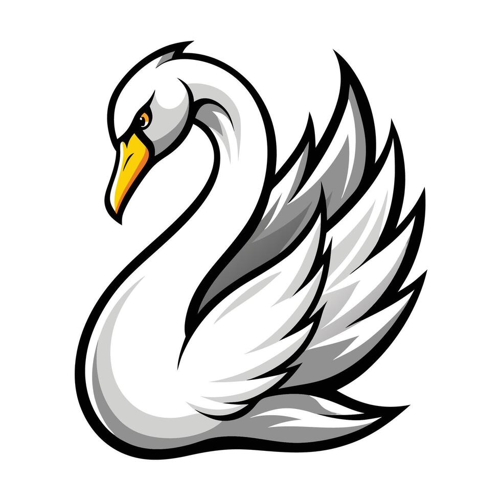 Majestic Swan Silhouette vector