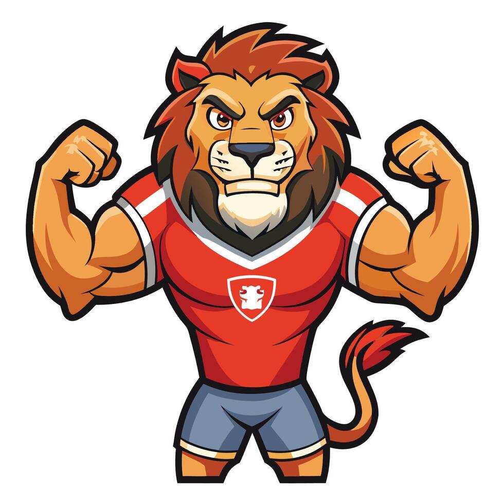 lion mascot white background illustration vector