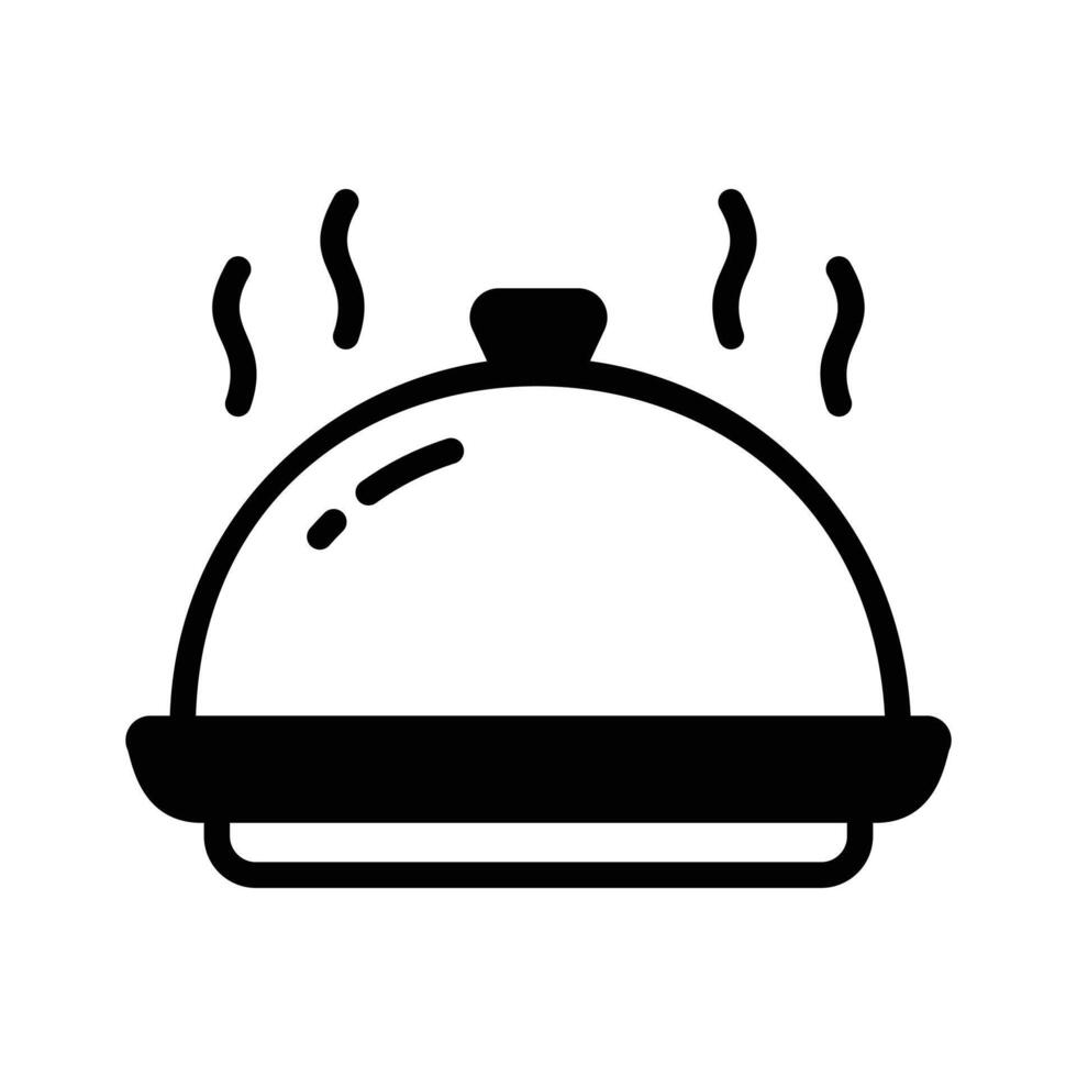 A cloche covered food dish representing dining and meal service.. . vector