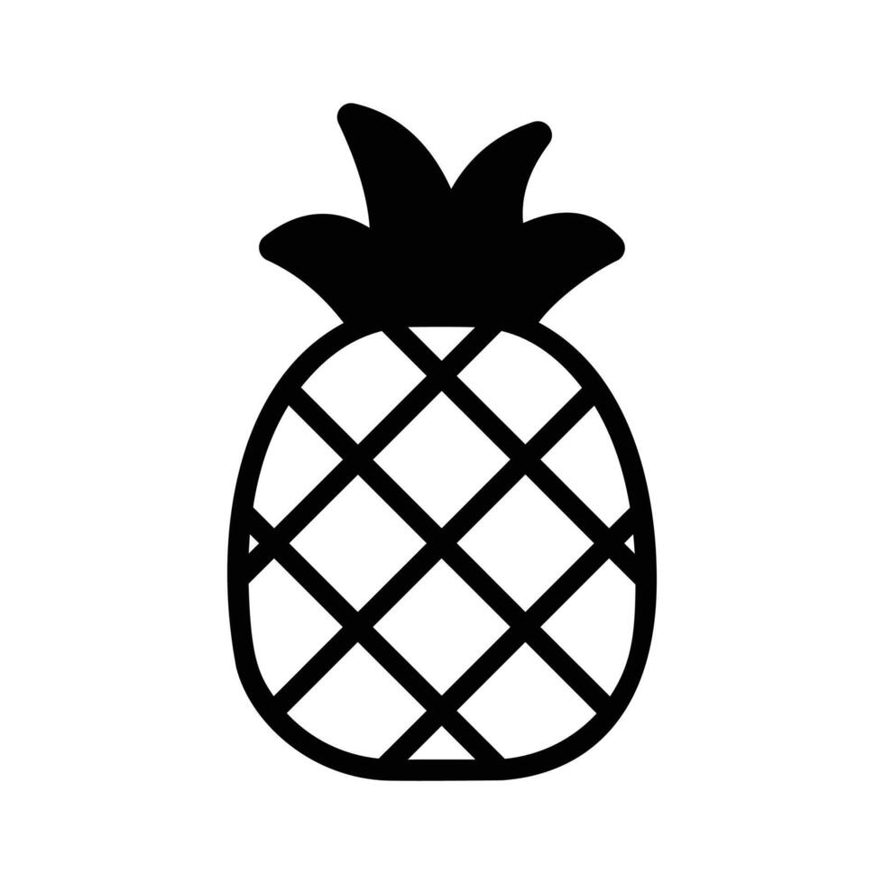 A pineapple symbolizing tropical destinations, travel, and exotic fruits.. . vector