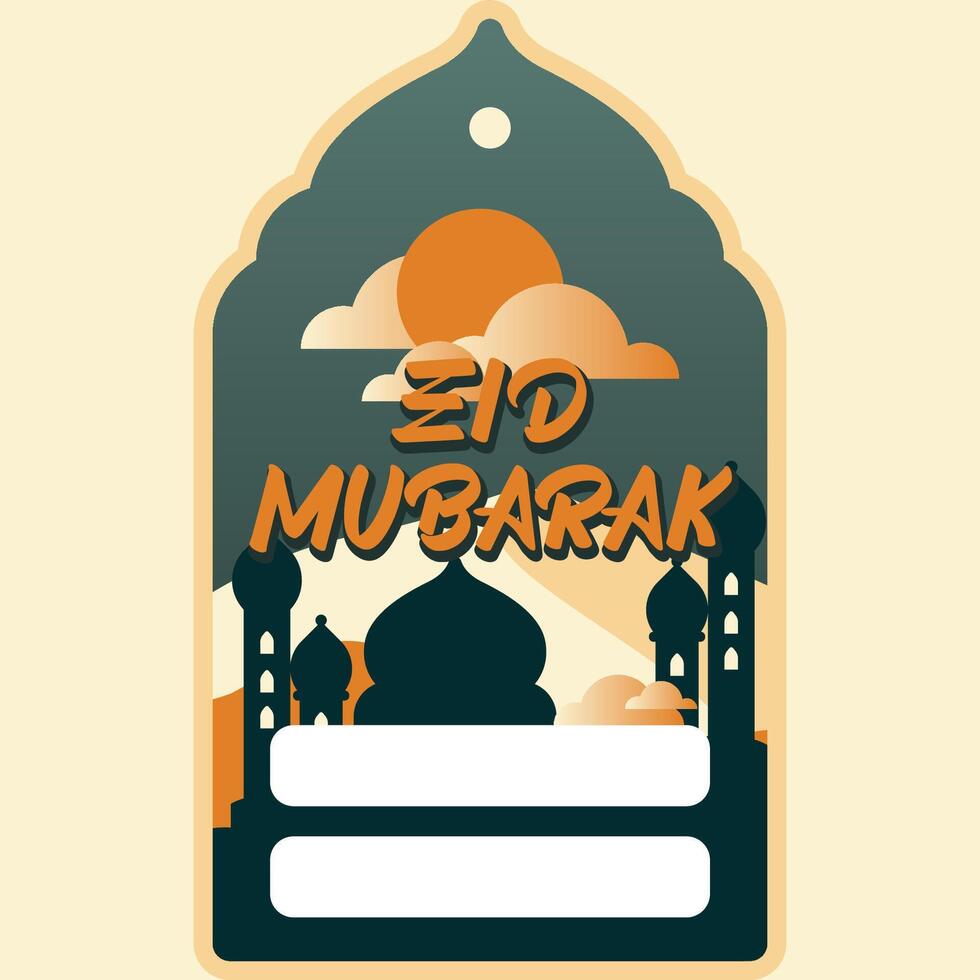 Gift Ramadan Hangtag Eid mubarak vector