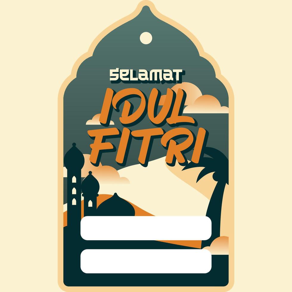 Gift Ramadan Hangtag selamat idul fitri vector