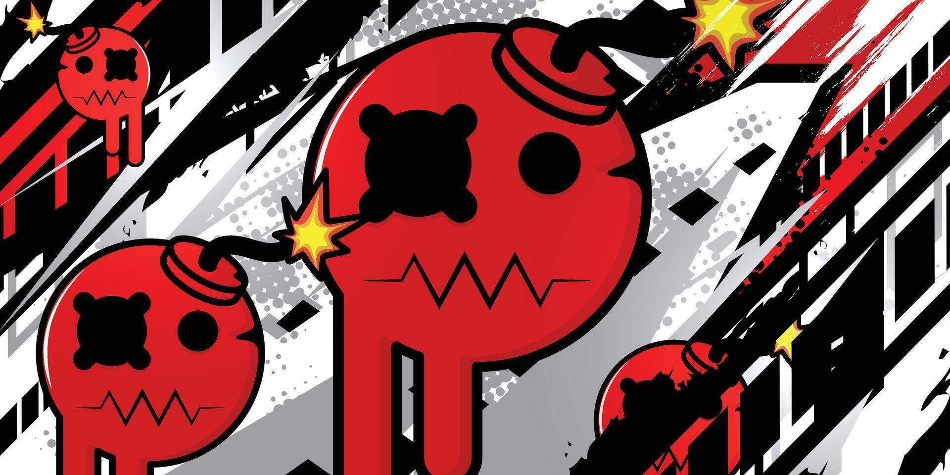 Abstract racing graphic background with object bomb vector