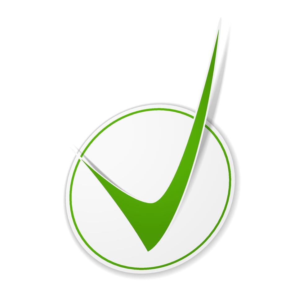 Green check mark symbol vector