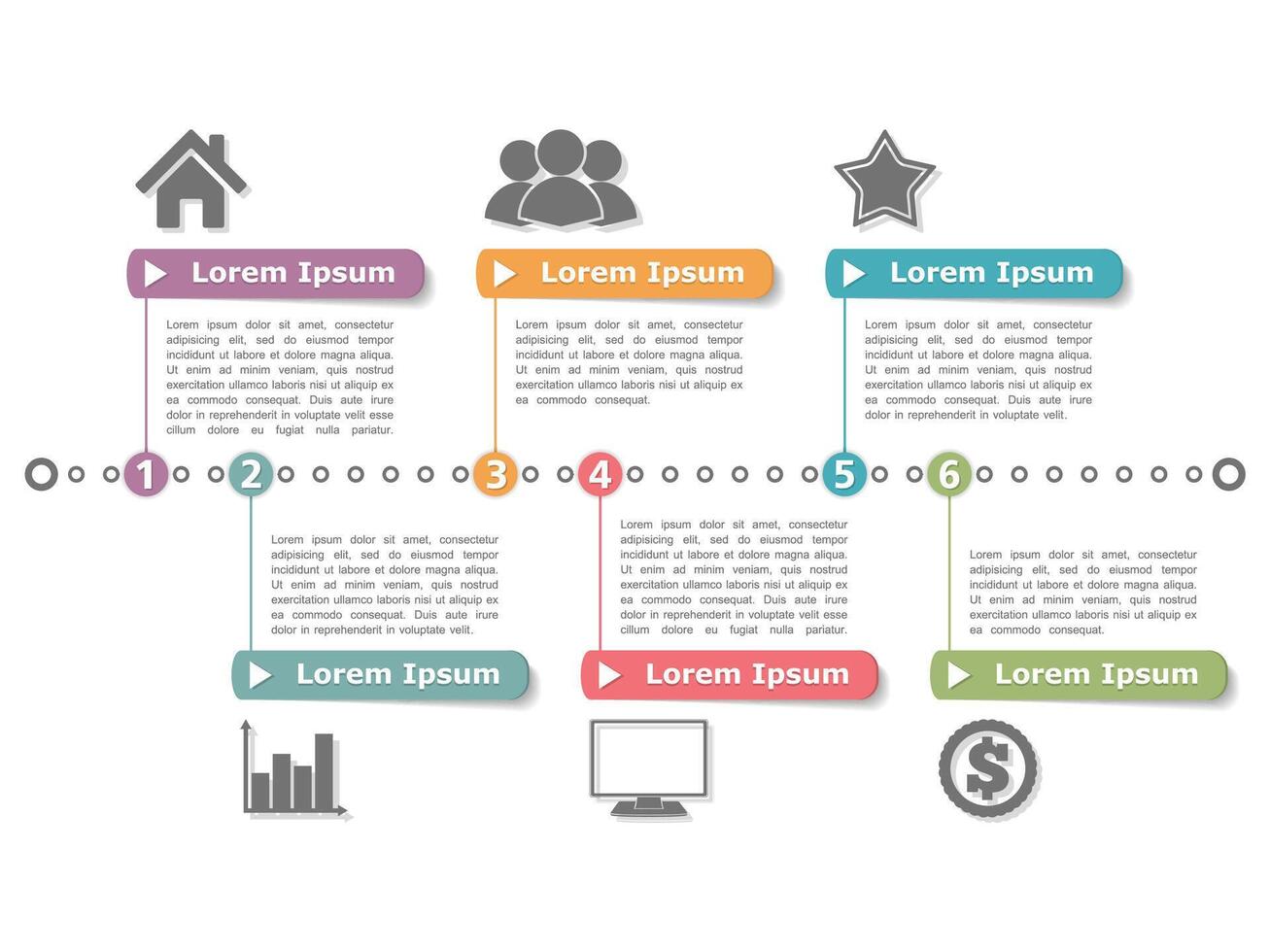 Process diagram template vector