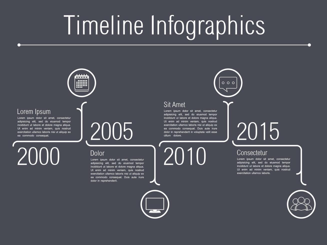 Minimal timeline infographics design template vector