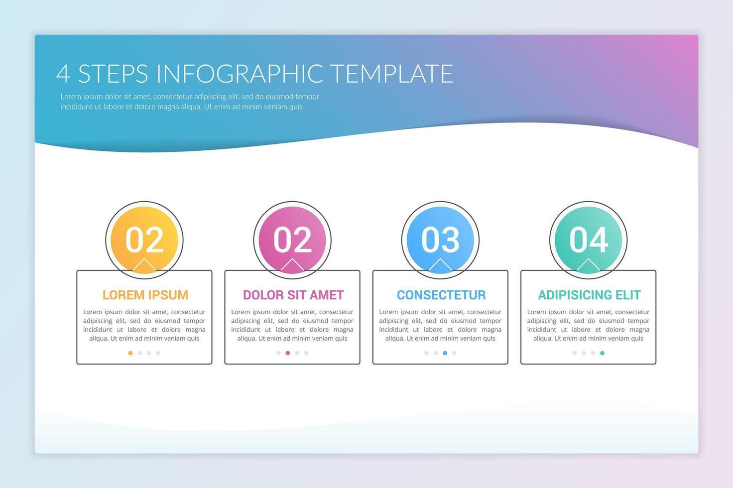 Infographic template with four steps with numbers vector